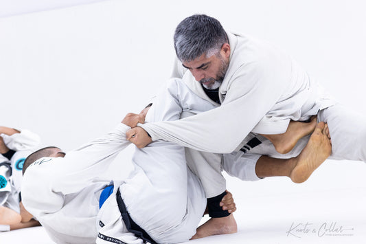 Adult BJJ gi guard passing at Knots and Collar Defence Colony New Delhi