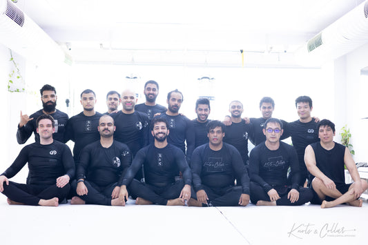 Knots and Collar no-gi BJJ class group photo how to start Brazilian Jiu-Jitsu in Delhi Defence Colony