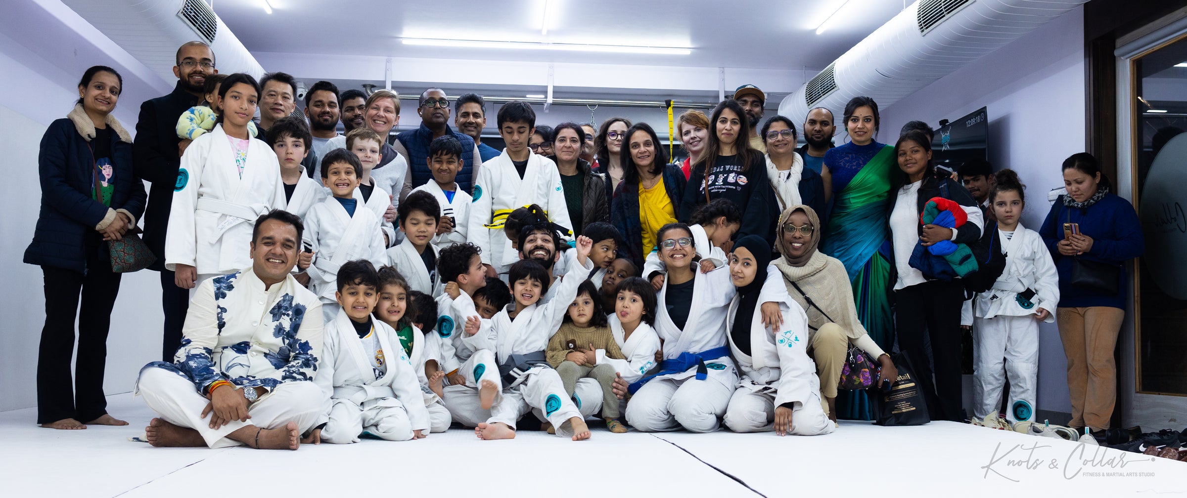 Knots & Collar BJJ academy community, including students, parents, and children, in Delhi India