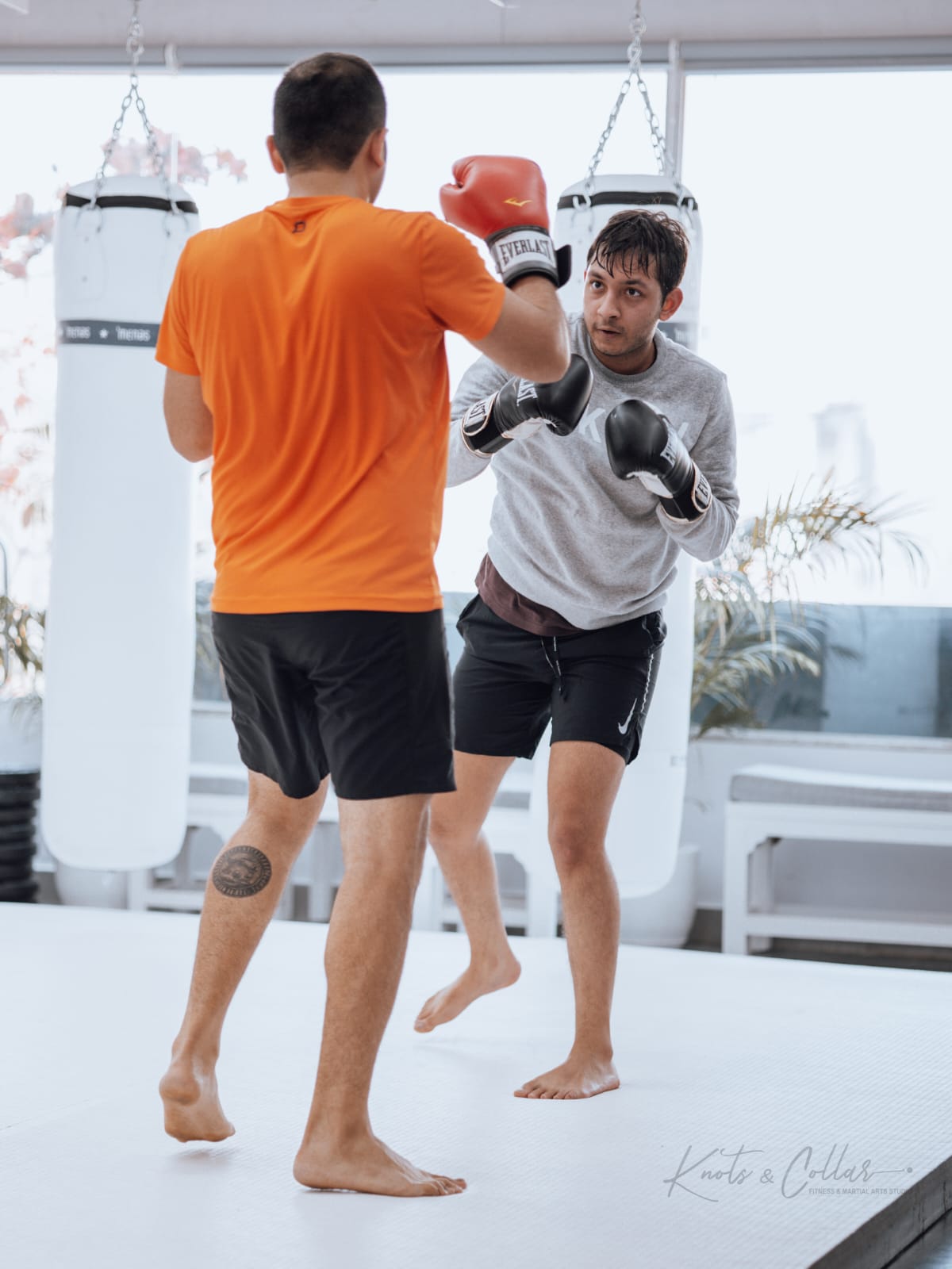 Kickboxing training session students at Knots and Collar New Delhi
